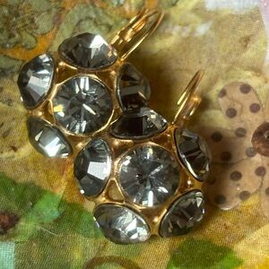 REBEKA VTG 24K Gold Plated flower drop earrings